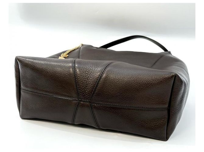 Chloé Chloe Grain Leather Chlo Spin Large Tote Bag Marrone - vista 3