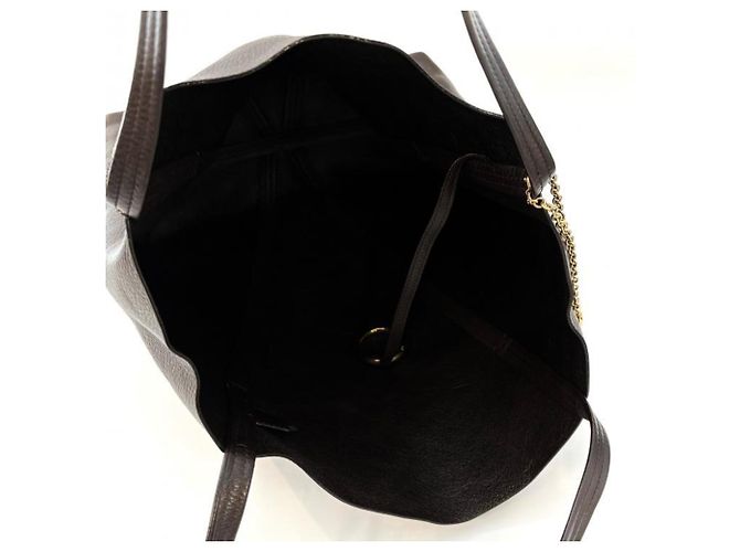 Chloé Chloe Grain Leather Chlo Spin Large Tote Bag Marrone - vista 4