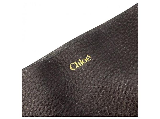Chloé Chloe Grain Leather Chlo Spin Large Tote Bag Marrone - vista 5