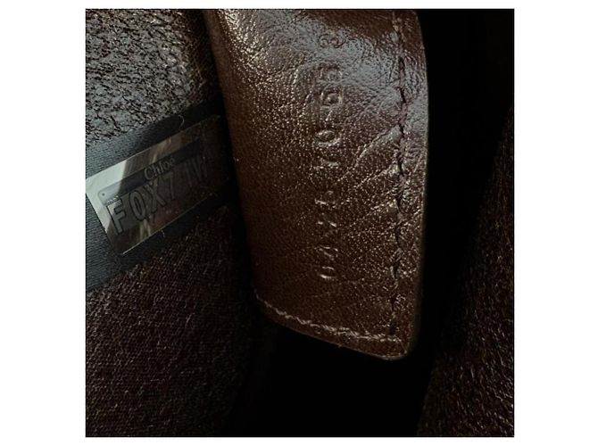 Chloé Chloe Grain Leather Chlo Spin Large Tote Bag Marrone - vista 8