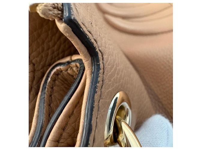 Borsa a mano Gucci Soho in pelle beige - vista 13