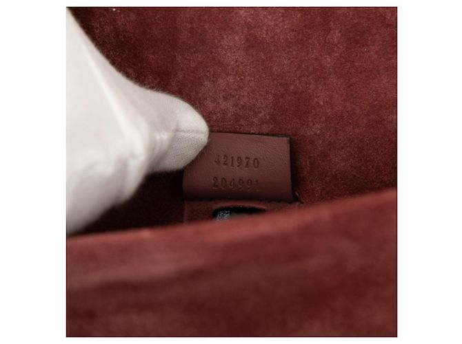 Borsa a tracolla con catena Gucci GG Blooms Dionysus Beige Bordò - vista 6