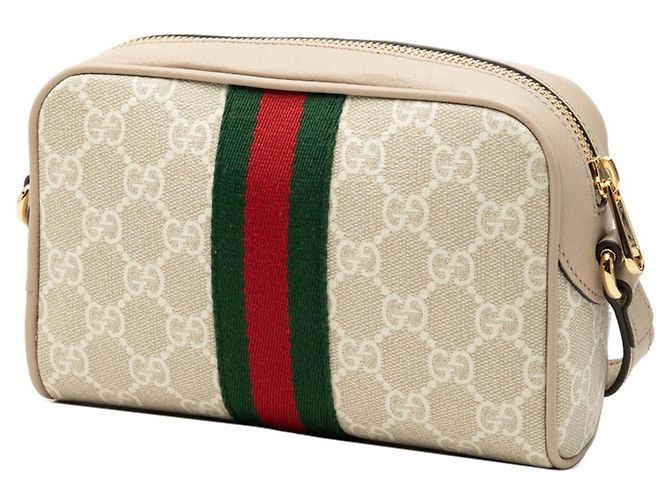 Bolsa de Ombro Gucci Ophidia GG Supreme Sherry Line Branco Bege - vista 2
