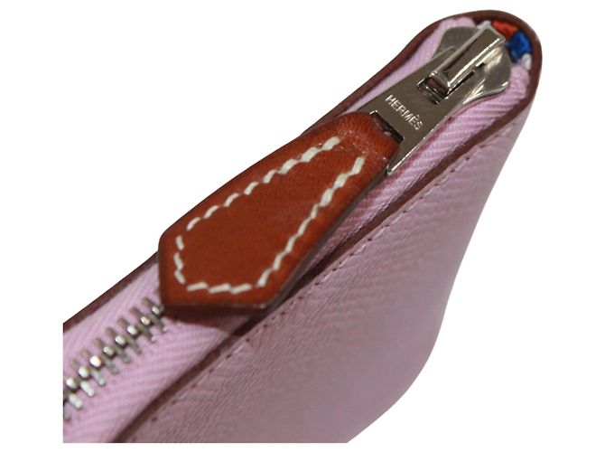 Hermès Monedero Hermes Azap Compact de seda Rosa - vista 10