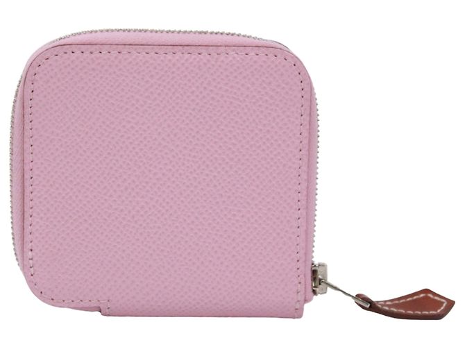 Hermès Monedero Hermes Azap Compact de seda Rosa - vista 3