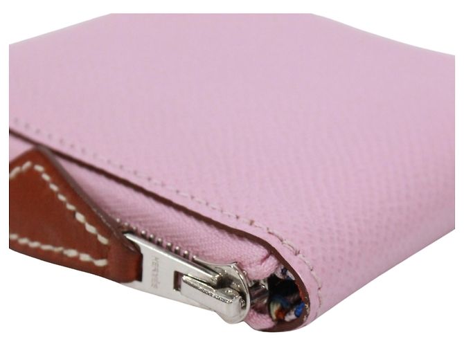 Hermès Monedero Hermes Azap Compact de seda Rosa - vista 6