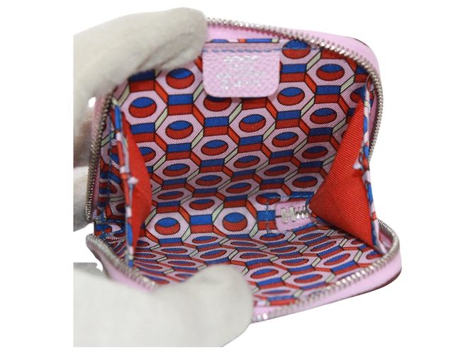 Hermès Monedero Hermes Azap Compact de seda Rosa - vista 7