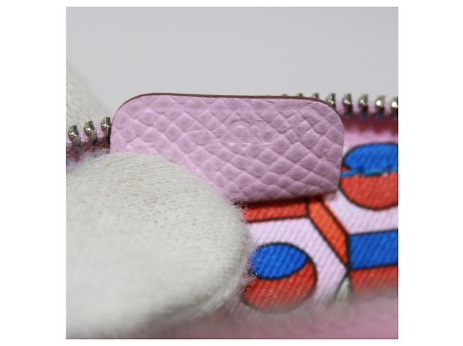 Hermès Monedero Hermes Azap Compact de seda Rosa - vista 9