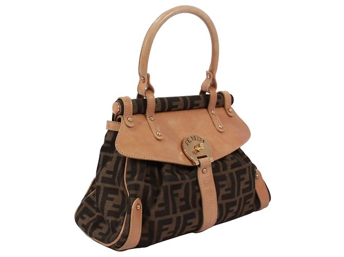 Bolso FENDI Turnlock Borsamagic Zucca Castaño Beige - vista 2
