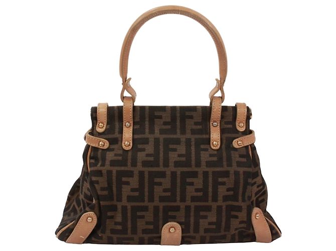 Bolso FENDI Turnlock Borsamagic Zucca Castaño Beige - vista 3
