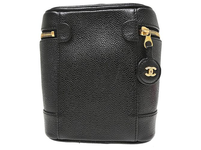 Chanel Vintage Timeless Cosmetic Case Caviar Tall Nero - vista 2