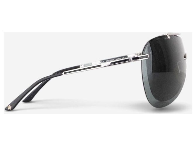 Dior by Galliano 2000er ‘Air 1’ Wrap Mask Shield Sonnenbrille Silber - Ansicht 4