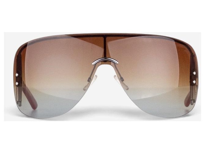 Gafas de sol máscara Dior by Galliano 2000s ‘Escrime 1’ Wrap Mask Shield Castaño - vista 2