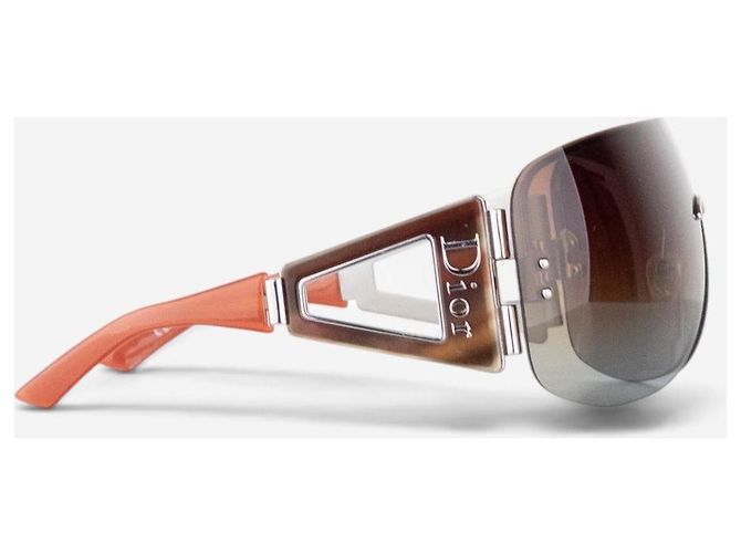 Gafas de sol máscara Dior by Galliano 2000s ‘Escrime 1’ Wrap Mask Shield Castaño - vista 4