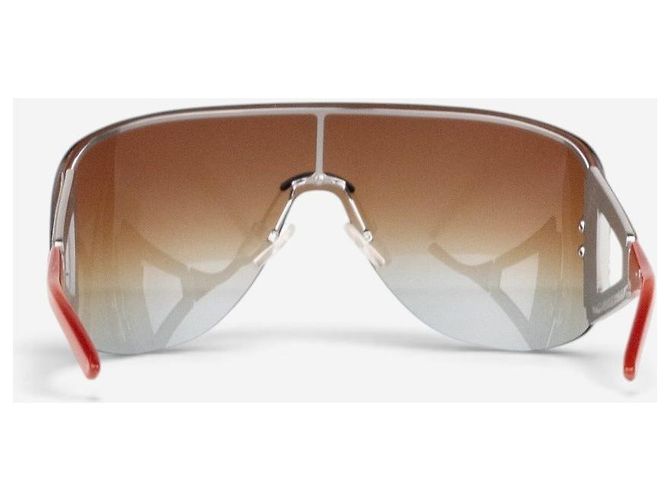 Gafas de sol máscara Dior by Galliano 2000s ‘Escrime 1’ Wrap Mask Shield Castaño - vista 5