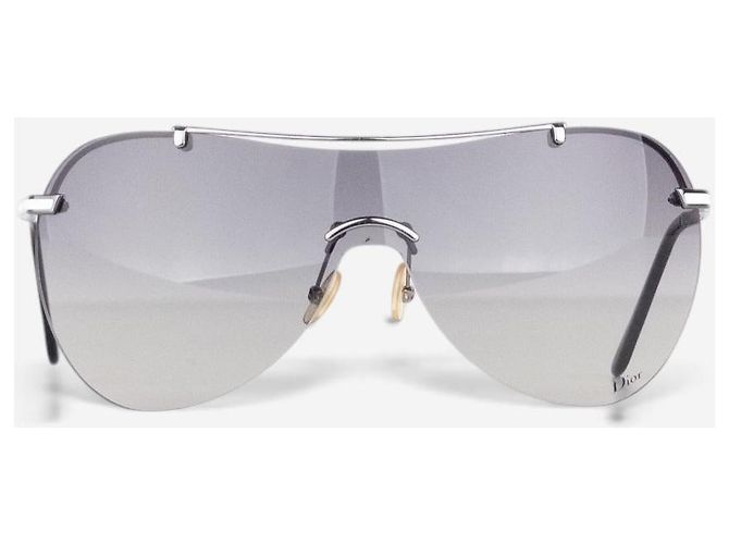 Dior by Galliano 2000s ‘Air 1’ Wrap Mask Shield Sonnenbrille Silber - Ansicht 2