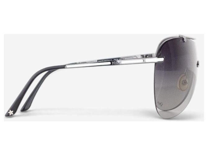 Dior by Galliano 2000s ‘Air 1’ Wrap Mask Shield Sonnenbrille Silber - Ansicht 4