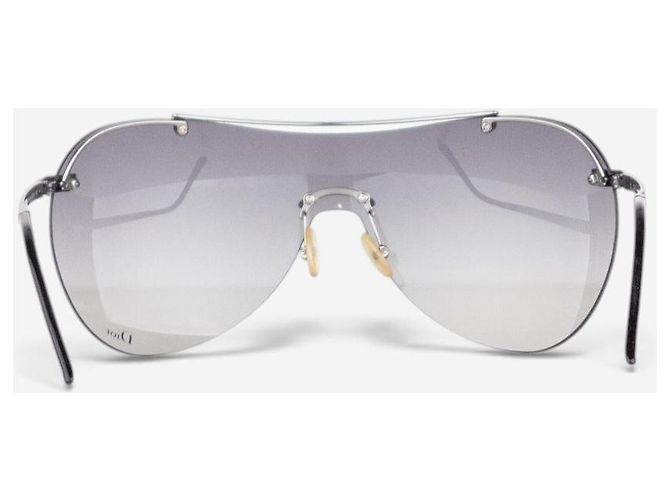 Dior by Galliano 2000s ‘Air 1’ Wrap Mask Shield Sonnenbrille Silber - Ansicht 5
