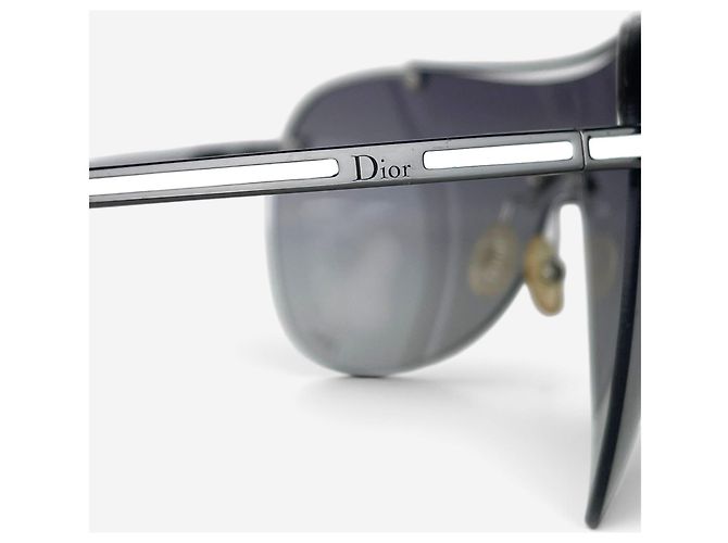 Dior by Galliano 2000s ‘Air 1’ Wrap Mask Shield Sonnenbrille Silber - Ansicht 6