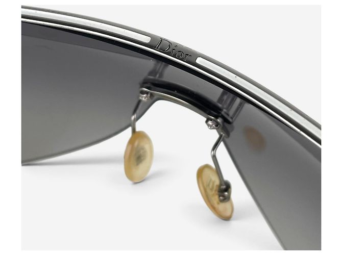 Dior by Galliano 2000s ‘Air 1’ Wrap Mask Shield Sonnenbrille Silber - Ansicht 7