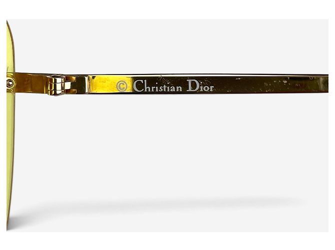 Dior by Galliano 2000er ‘Aviator’ Wrap Mask Shield Sonnenbrille Gelb - Ansicht 8