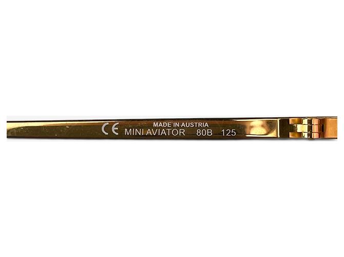 Dior by Galliano 2000er ‘Mini Aviator’ Wrap Mask Shield Sonnenbrille Golden - Ansicht 8