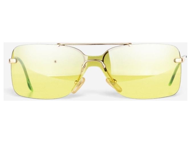 Occhiali da sole maschera Dior by Galliano 2000s ‘Mini Motard’ Wrap Mask Shield Giallo - vista 2