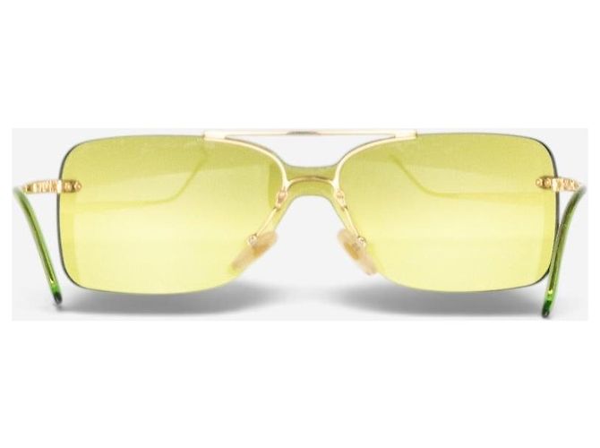 Occhiali da sole maschera Dior by Galliano 2000s ‘Mini Motard’ Wrap Mask Shield Giallo - vista 5