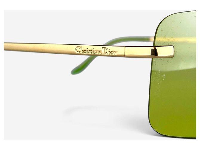 Occhiali da sole maschera Dior by Galliano 2000s ‘Mini Motard’ Wrap Mask Shield Giallo - vista 7