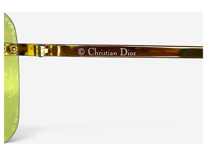 Occhiali da sole maschera Dior by Galliano 2000s ‘Mini Motard’ Wrap Mask Shield Giallo - vista 9