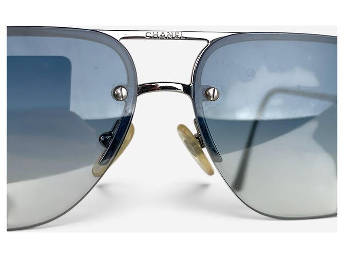 Occhiali da sole aviator Chanel by Karl Lagerfeld anni 2000 ‘4012’ Argento - vista 9