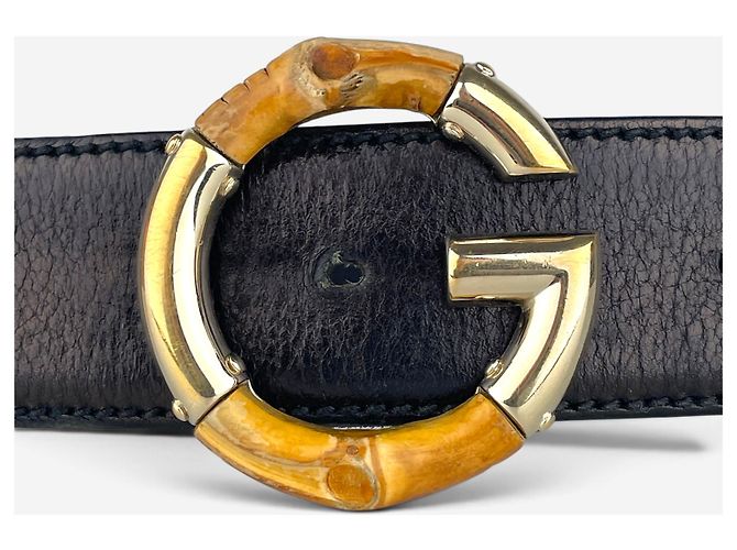 Gucci by Frida Giannini 2010s Bamboo Buckle Leather Belt - view 3