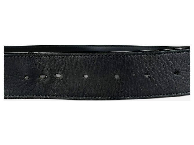 Saint Laurent YSL Rive Gauche by Tom Ford 2000s ‘Propaganda’ Logo Buckle Leather Belt Black - view 5