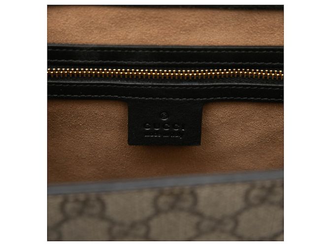 Borsa Gucci GG Supreme Padlock Marrone Nero Beige - vista 5