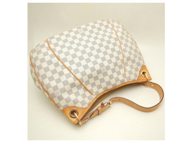 Borsa a tracolla Louis Vuitton Damier Azur Galliera GM Blu - vista 3