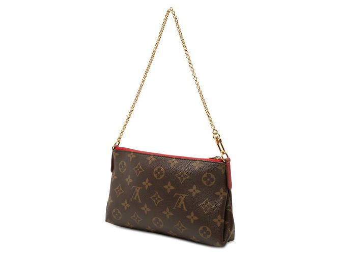 Borsa a mano con catena Louis Vuitton Monogram Pallas Marrone Rosso Fuschia - vista 2