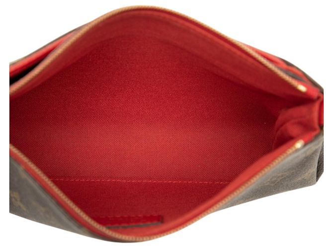 Borsa a mano con catena Louis Vuitton Monogram Pallas Marrone Rosso Fuschia - vista 4