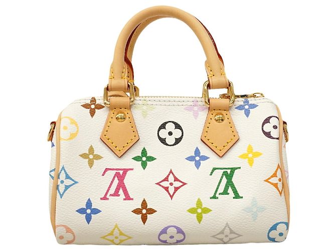 Borsa a mano Louis Vuitton Monogram Multicolor Nano Speedy Bianco - vista 10