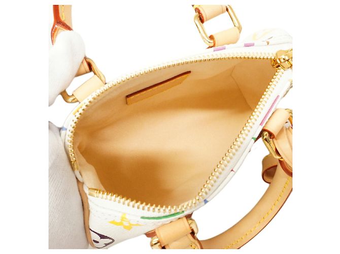 Borsa a mano Louis Vuitton Monogram Multicolor Nano Speedy Bianco - vista 4