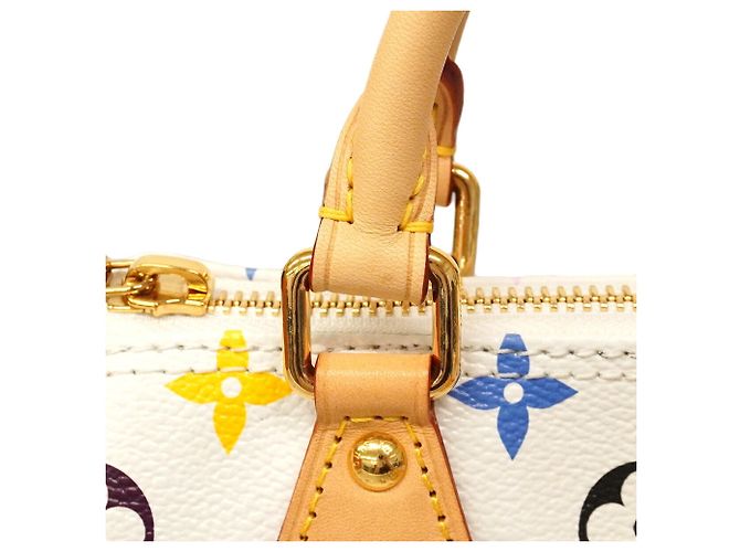 Borsa a mano Louis Vuitton Monogram Multicolor Nano Speedy Bianco - vista 9