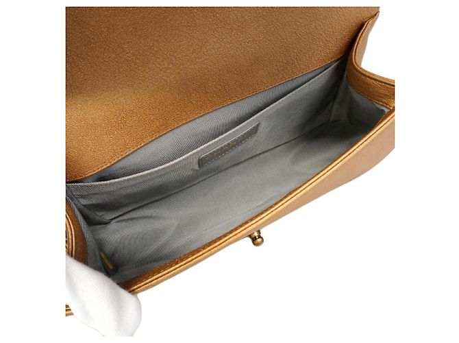 Borsa a tracolla Chanel Boy Chain D'oro Marrone chiaro - vista 4