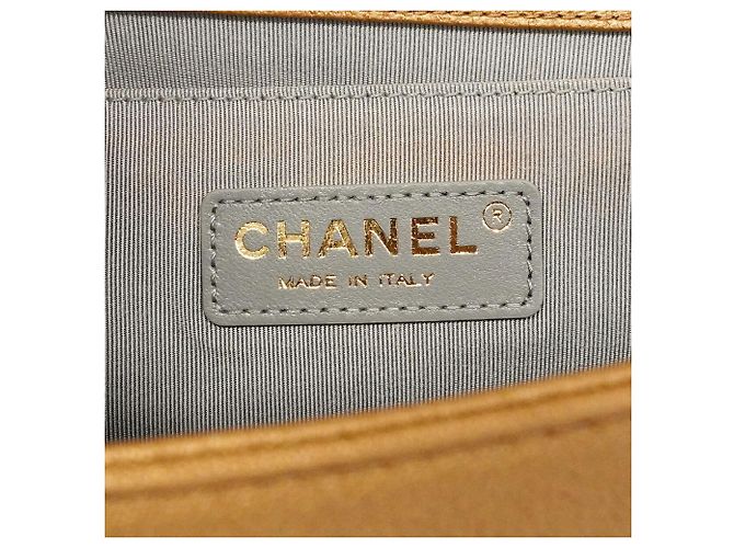 Borsa a tracolla Chanel Boy Chain D'oro Marrone chiaro - vista 5