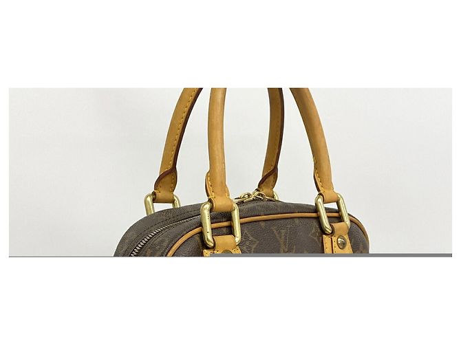 Borsa Louis Vuitton Monogram Manhattan PM Marrone - vista 2