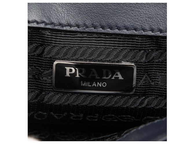 Borsa a tracolla con catena Prada in pelle Saffiano Navy Blu navy - vista 5