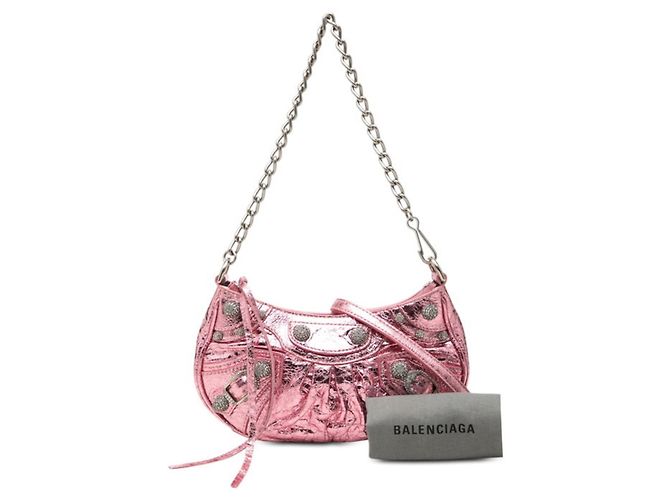 Borsa a catena Balenciaga Le Cagole Mini Argento - vista 7