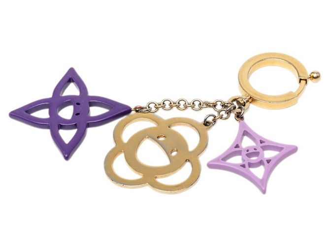 Louis Vuitton Bijou Sac Cosmic Blossom Charm Keychain D'oro Porpora - vista 2