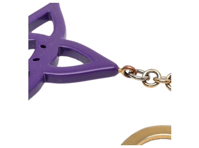 Louis Vuitton Bijou Sac Cosmic Blossom Charm Keychain D'oro Porpora - vista 3