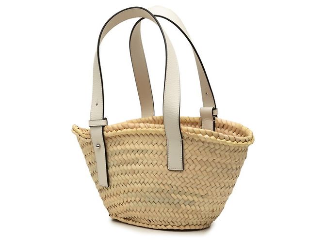 Borsa Cesto Loewe Anagram Bianco - vista 2
