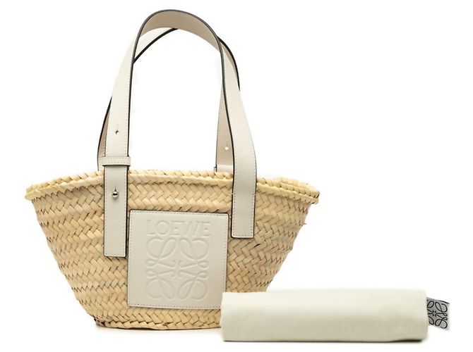 Borsa Cesto Loewe Anagram Bianco - vista 7