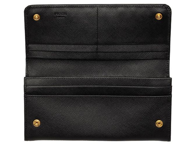 Prada Ribbon Langbeutel aus schwarzem Saffiano-Leder - Ansicht 4